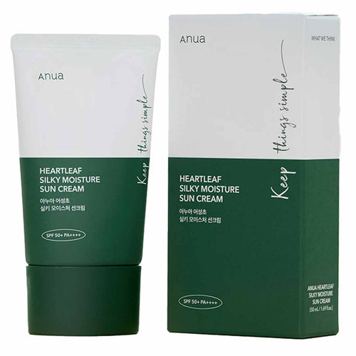ANUA Heartleaf Silky Moisture Sun Cream SPF50+ PA++++ 50 مل