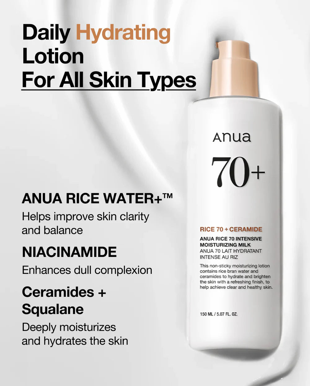 Anua Rice 70 Intensive Moisturizing Milk 150ml